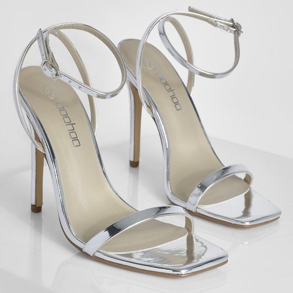 METALLIC BARELY THERE STILETTO HEEL - Picture 2 of 5